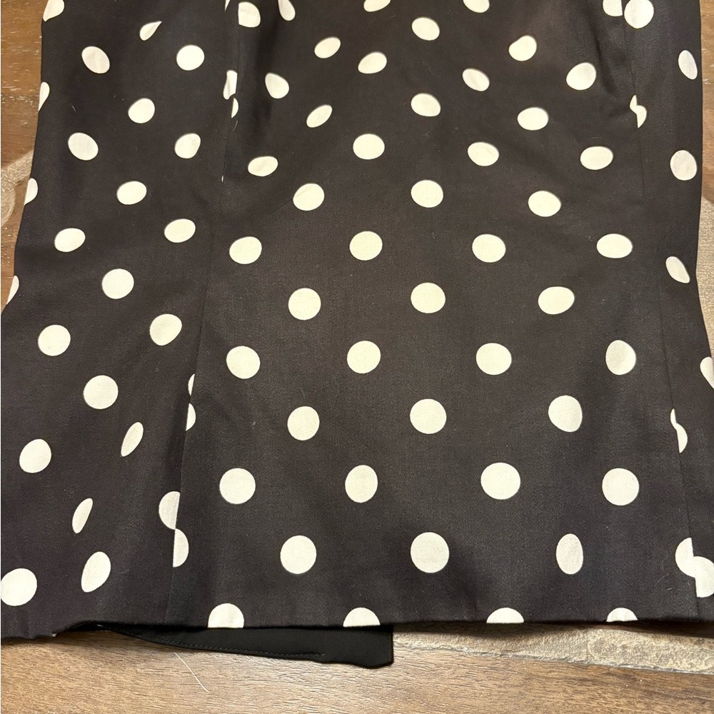 Strapless corset-style Black and White Polka Dot stunner is ideal for spring!